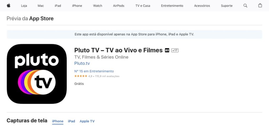 pluto tv app stores